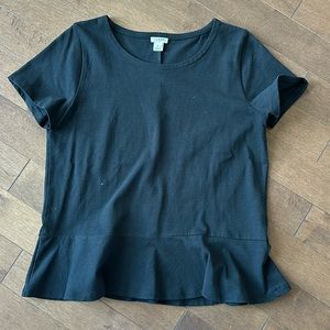 J. Crew Peplum Short Sleeve Blouse